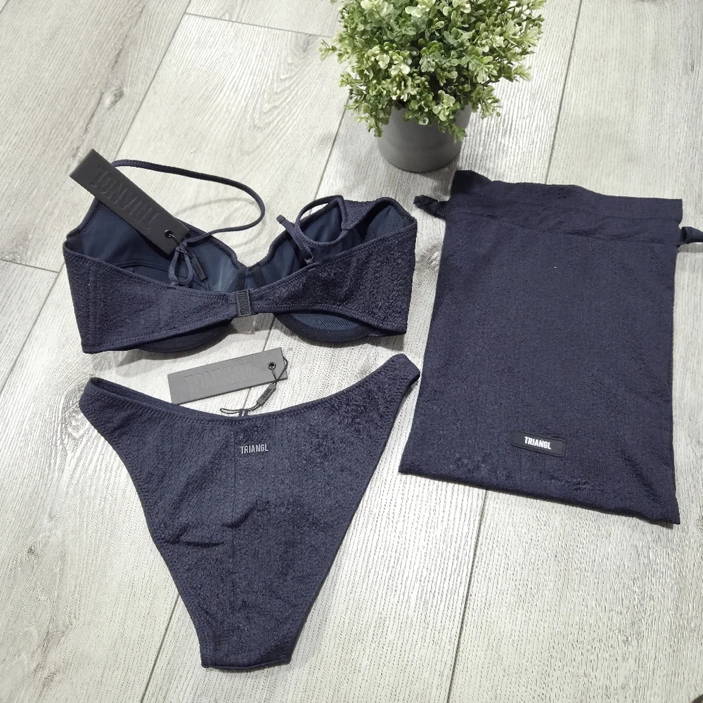Triangl Swimwear Navy Blue Bikini Set